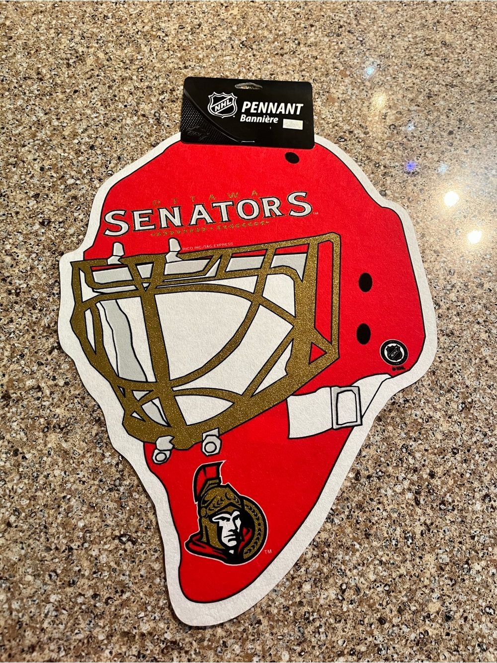 NHL Ottawa Senators Red Helmet Pennant Wall Decor 13” x 18”